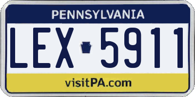 PA license plate LEX5911