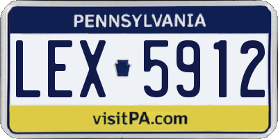 PA license plate LEX5912