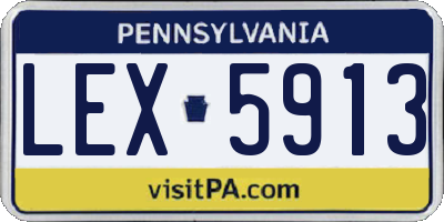 PA license plate LEX5913