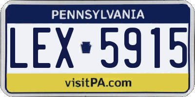 PA license plate LEX5915