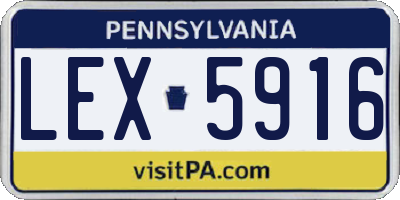 PA license plate LEX5916