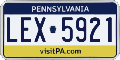 PA license plate LEX5921