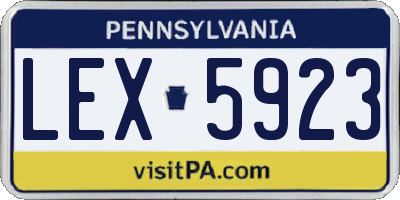 PA license plate LEX5923