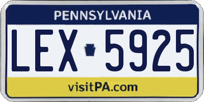 PA license plate LEX5925