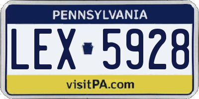 PA license plate LEX5928