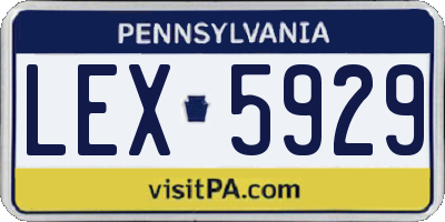 PA license plate LEX5929