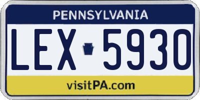 PA license plate LEX5930