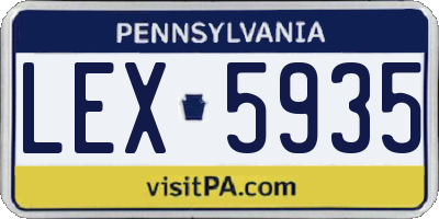 PA license plate LEX5935