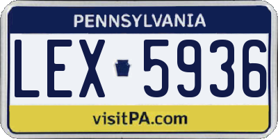 PA license plate LEX5936