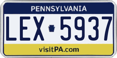 PA license plate LEX5937