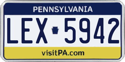PA license plate LEX5942