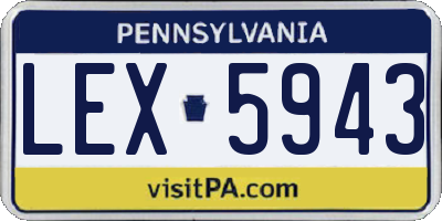 PA license plate LEX5943