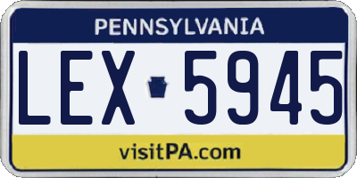 PA license plate LEX5945