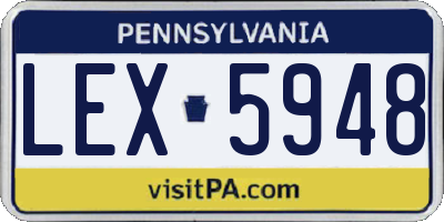 PA license plate LEX5948