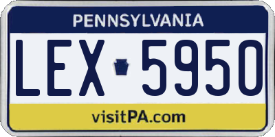 PA license plate LEX5950