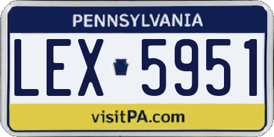 PA license plate LEX5951