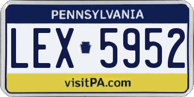 PA license plate LEX5952