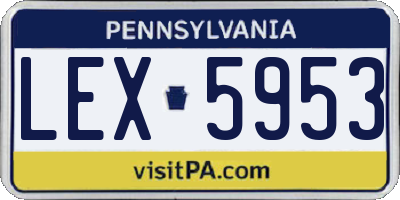 PA license plate LEX5953