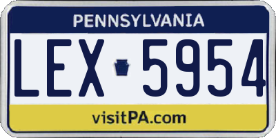 PA license plate LEX5954