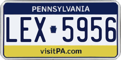 PA license plate LEX5956