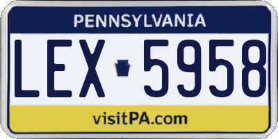 PA license plate LEX5958