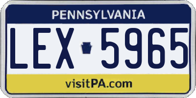 PA license plate LEX5965