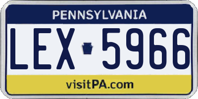 PA license plate LEX5966