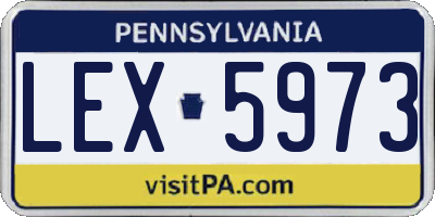 PA license plate LEX5973