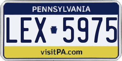PA license plate LEX5975