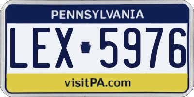 PA license plate LEX5976