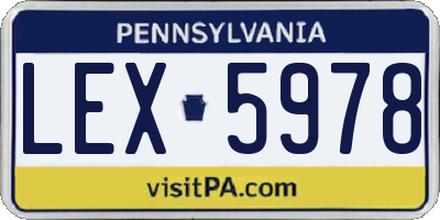 PA license plate LEX5978