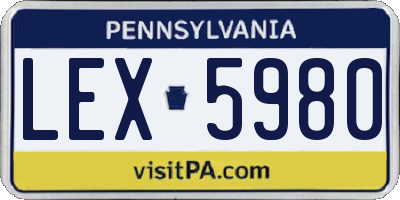 PA license plate LEX5980