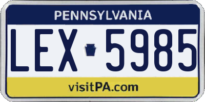 PA license plate LEX5985