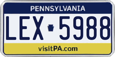 PA license plate LEX5988