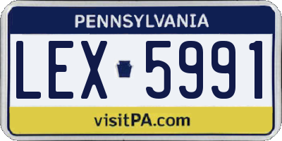 PA license plate LEX5991