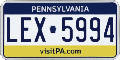 PA license plate LEX5994