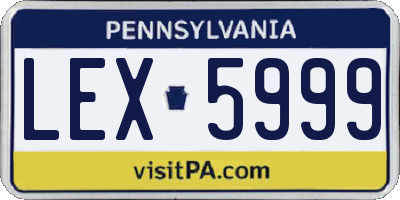 PA license plate LEX5999