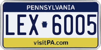 PA license plate LEX6005