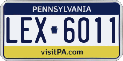 PA license plate LEX6011