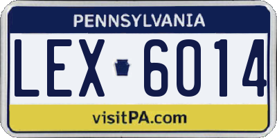 PA license plate LEX6014
