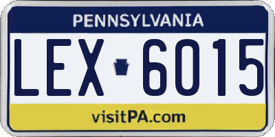PA license plate LEX6015