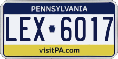 PA license plate LEX6017