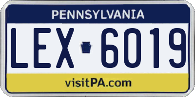 PA license plate LEX6019