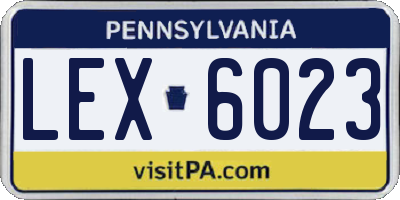PA license plate LEX6023