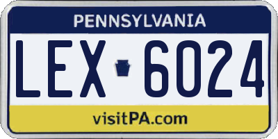 PA license plate LEX6024
