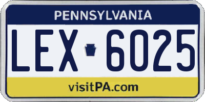 PA license plate LEX6025