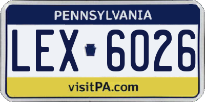 PA license plate LEX6026
