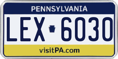PA license plate LEX6030