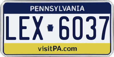 PA license plate LEX6037