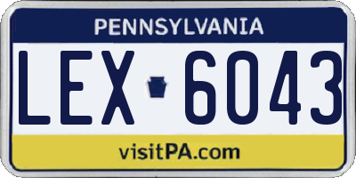 PA license plate LEX6043